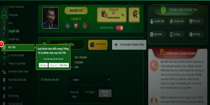 Rút Tiền FB88 1 Tuân thủ các quy định và điều kiện mà nhà cái đưa ra về việc rút tiền